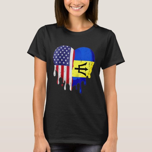 Barbadiaans - Amerikaans patriotland - Melding H T-shirt (Voorkant)