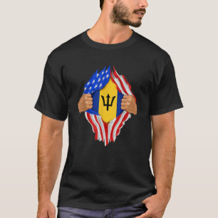 Barbadiaans bloed binnen Barbados vlag Gift T-shirt