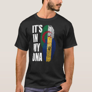 Barbadiaans en Algerijns Mix DNA-vlagwerelderfgoed T-shirt