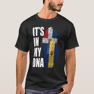 Barbadiaanse En Dominicaanse Mix Dna Vlag Erfgoed T-shirt