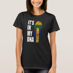 Barbadiaanse en Litouwse gemengde DNA-erfgoedvlag T-shirt
