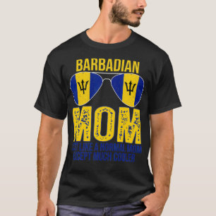  Barbadiaanse mam Barbados Vlag Zonnebrillen Mot T-shirt
