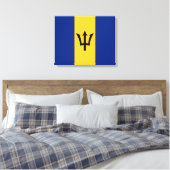 Barbadiaanse vlag (Barbados) (Bajan) Canvas Afdruk (Insitu (Slaapkamer))