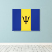 Barbadiaanse vlag (Barbados) (Bajan) Canvas Afdruk (Insitu (Houten vloer))
