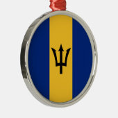 Barbadiaanse vlag (Barbados) (Bajan) Metalen Ornament (Rechts)