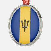 Barbadiaanse vlag (Barbados) (Bajan) Metalen Ornament (Links)
