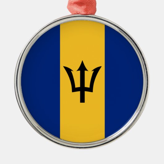 Barbadiaanse vlag (Barbados) (Bajan) Metalen Ornament (Voorkant)