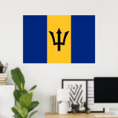 Barbadiaanse vlag (Barbados) (Bajan) Poster (Thuiskantoor)
