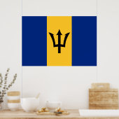 Barbadiaanse vlag (Barbados) (Bajan) Poster (Keuken)