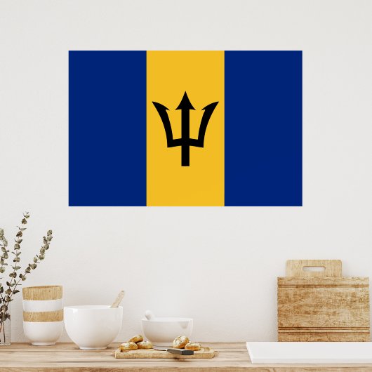 Barbadiaanse vlag (Barbados) (Bajan) Poster (Keuken)