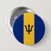 Barbadiaanse vlag (Barbados) (Bajan) Ronde Button 7,6 Cm (Voorkant /achterkant)