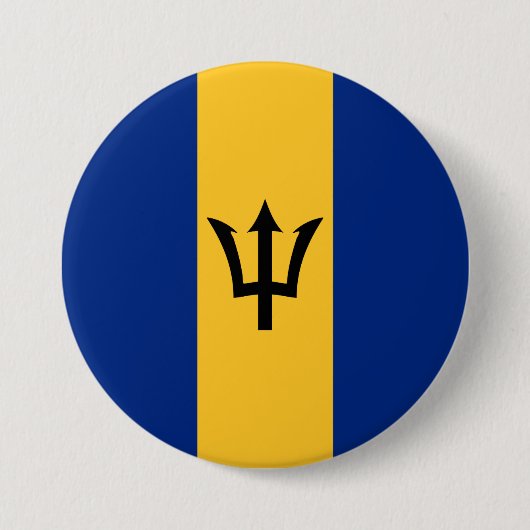 Barbadiaanse vlag (Barbados) (Bajan) Ronde Button 7,6 Cm (Voorkant)