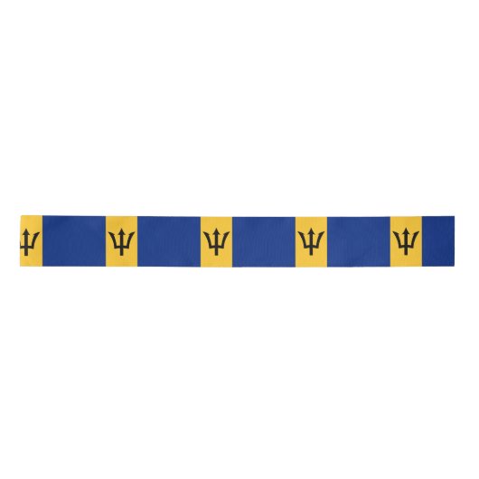 Barbadiaanse vlag (Barbados) (Bajan) Satin Ribbon Satijnen Lint (Voorkant)