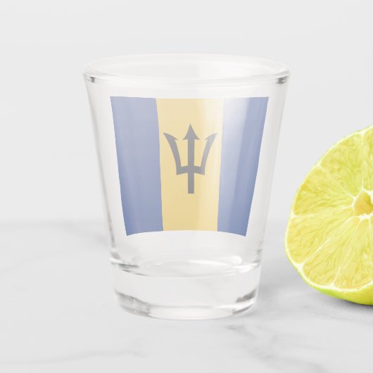 Barbadiaanse vlag (Barbados) (Bajan) Shot Glas (Achterkant)