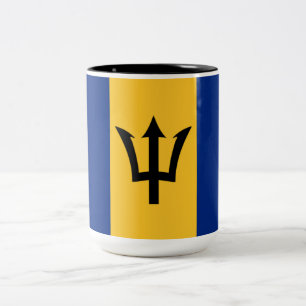 Barbadiaanse vlag (Barbados) (Bajan) Tweekleurige Koffiemok