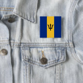 Barbadiaanse vlag (Barbados) (Bajan) Vierkante Button 5,1 Cm (In situ)