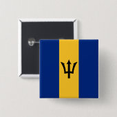 Barbadiaanse vlag (Barbados) (Bajan) Vierkante Button 5,1 Cm (Voorkant /achterkant)