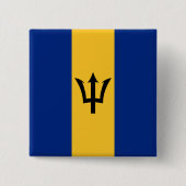 Barbadiaanse vlag (Barbados) (Bajan) Vierkante Button 5,1 Cm (Voorkant)
