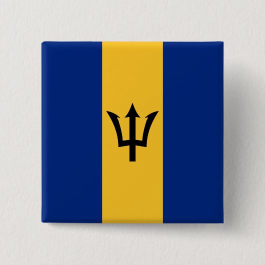 Barbadiaanse vlag (Barbados) (Bajan) Vierkante Button 5,1 Cm (Voorkant)