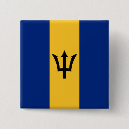 Barbadiaanse vlag (Barbados) (Bajan) Vierkante Button 5,1 Cm