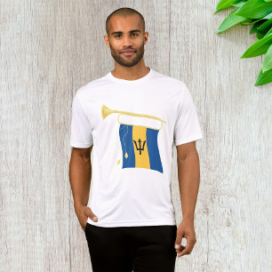 Barbadiaanse vlag en bugel Mannen actief T-shirt