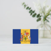 Barbadiaanse vlag en wapenschild, vlag van Barbado Visitekaartje (Staand voorkant)