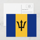 Barbadiaanse vlag, vlag van Barbados Briefkaart (Voorkant / Achterkant)