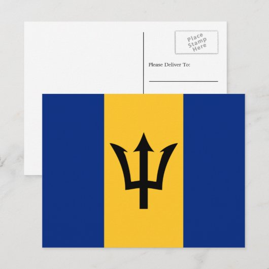 Barbadiaanse vlag, vlag van Barbados Briefkaart (Voorkant / Achterkant)