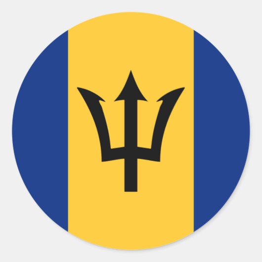 Barbadiaanse vlag, vlag van Barbados Ronde Sticker (Voorkant)