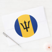Barbadiaanse vlag, vlag van Barbados Ronde Sticker (Envelop)