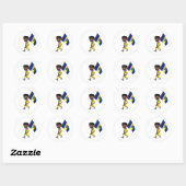 Barbadian Boy Ronde Sticker (Vel)
