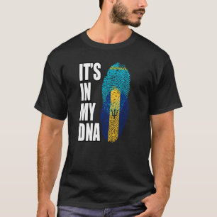 Barbadian en Kazachstan Mix DNA-werelderfgoedvlag T-shirt