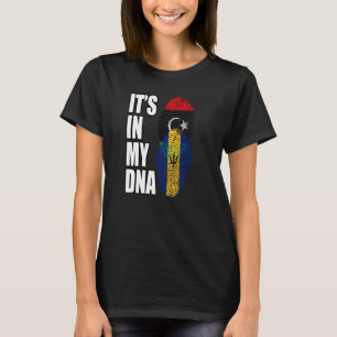 Barbadian en Libyan Mix DNA Heritage Flag T-shirt