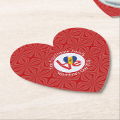 Barbadian LOVE Heart Flag Valentijn gepersonalisee Kartonnen Onderzetters (Gekanteld)
