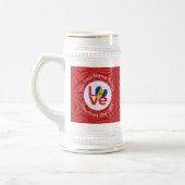 Barbadian Red LOVE Flag gepersonaliseerd Bierpul (Links)