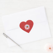 Barbadian Red LOVE Flag gepersonaliseerd Hart Sticker (Envelop)