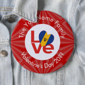 Barbadian Red LOVE Flag gepersonaliseerd Ronde Button 6,0 Cm (In situ)