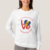 Barbadian Red LOVE Flag gepersonaliseerd T-shirt (Voorkant)