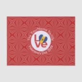 Barbadian Red LOVE Flag gepersonaliseerd Tissuepapier (Voorkant)