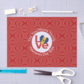 Barbadian Red LOVE Flag gepersonaliseerd Tissuepapier (Craft)