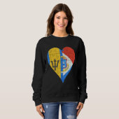 Barbadian Sint Maartener Flag Heart Trui (Voorkant volledig)