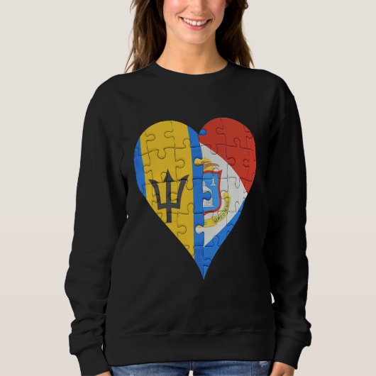 Barbadian Sint Maartener Flag Heart Trui (Voorkant)