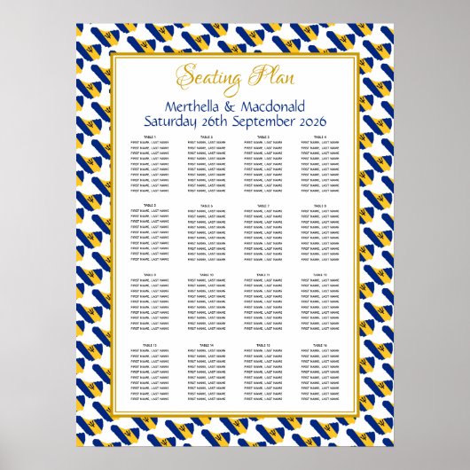 BARBADOS Aangepast bruiloft Opvang 160 Zitplaatsen Poster (Voorkant)