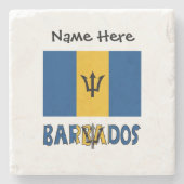 Barbados and Barbadian Flag with Your Name Stenen Onderzetter (Voorkant)