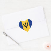 Barbados Bajan Flag Barbadiaans Caribisch gebied Hart Sticker (Envelop)