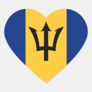 Barbados Bajan Flag Barbadiaans Caribisch gebied Hart Sticker