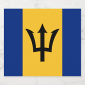 Barbados Bajan Flag Barbadiaans Caribisch gebied Likeurfles Etiket (Enkel label)