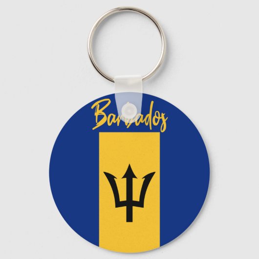 Barbados Bajan Flag Barbadiaans Caribisch gebied Sleutelhanger (Voorkant)