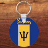 Barbados Bajan Flag Barbadiaans Caribisch gebied Sleutelhanger (Voorkant)