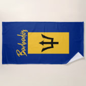 Barbados Bajan Flag Barbadiaans Caribisch gebied Strandlaken (Voorkant)